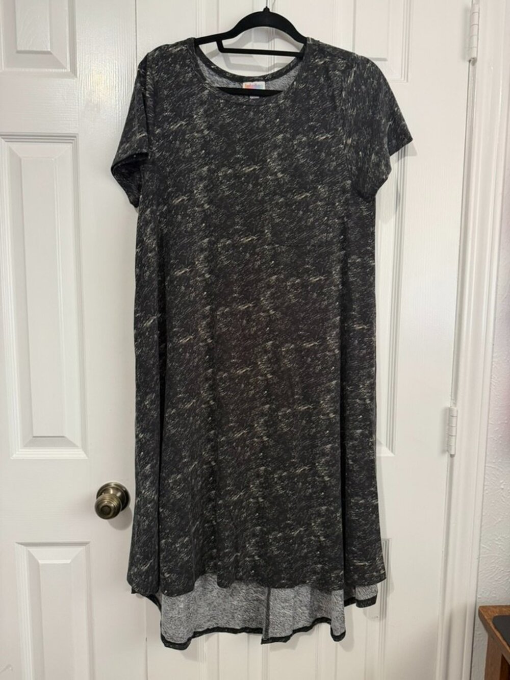 Lularoe Carly Dress Heathered Black and White Size M